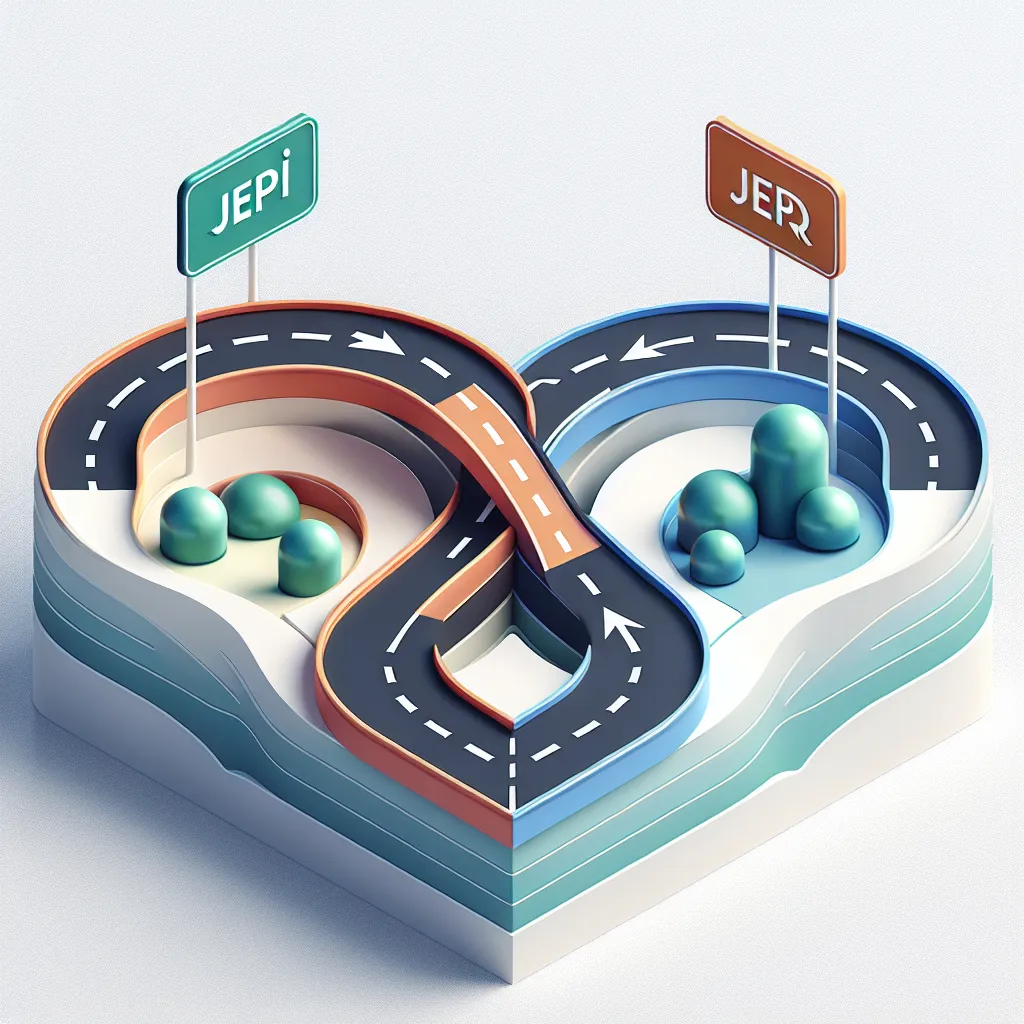 JEPI와 JEPQ의 투자 전략을 나타내는 그래픽 이미지.